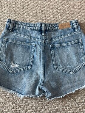 Show Me Your MuMu Light Blue Distressed Denim Shorts